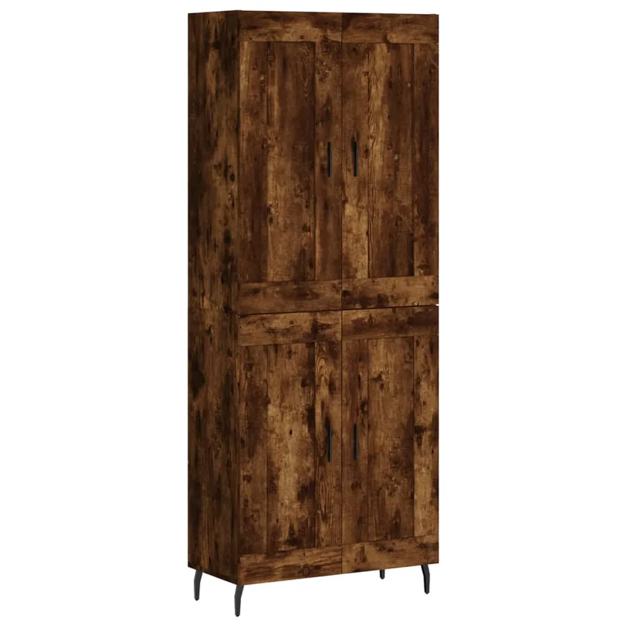 Buffet haut Chêne fumé 69,5x34x180 cm Bois d'ingénierie - 2