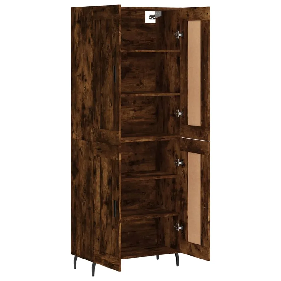 Buffet haut Chêne fumé 69,5x34x180 cm Bois d'ingénierie - 4