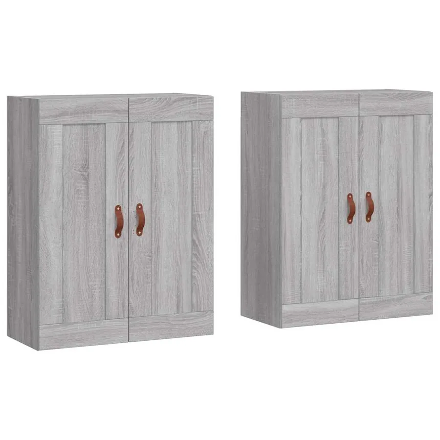 Armoires murales 2 pcs sonoma gris bois d'ingénierie - 2