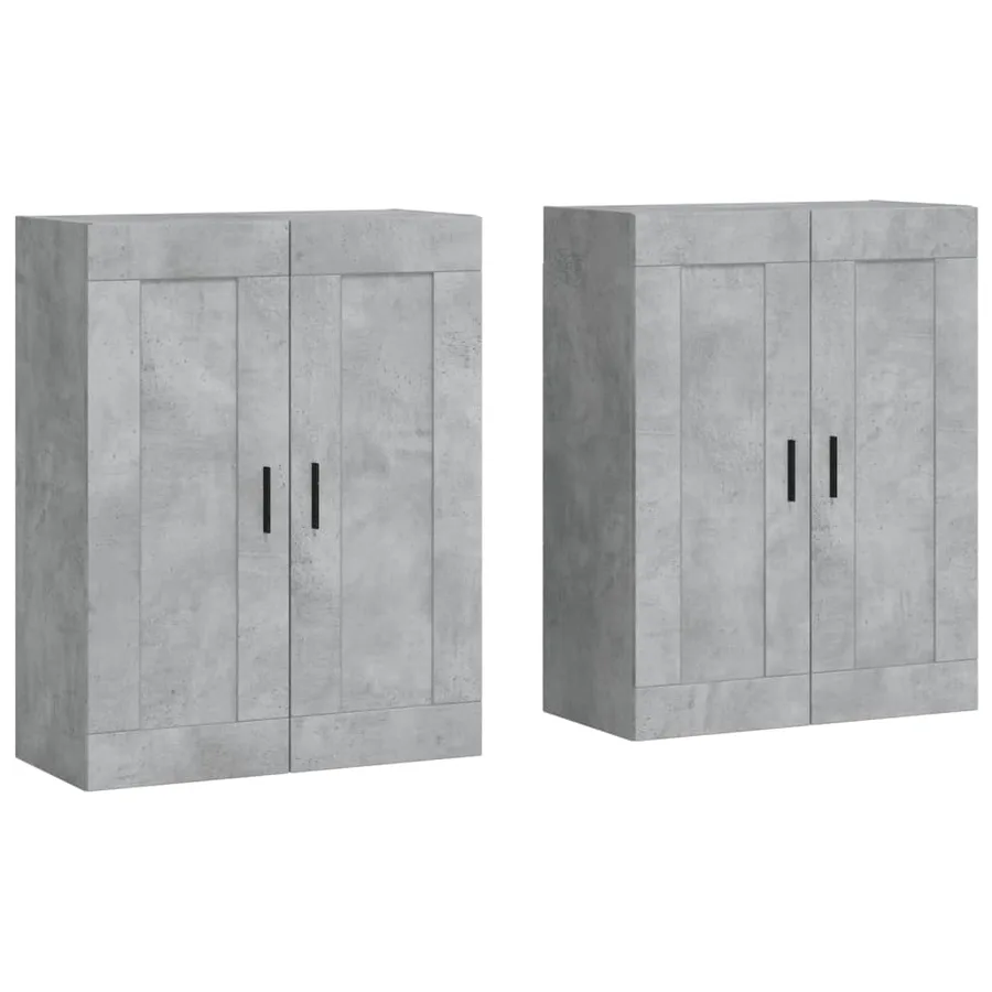 Armoires murales 2 pcs gris béton bois d'ingénierie - 2