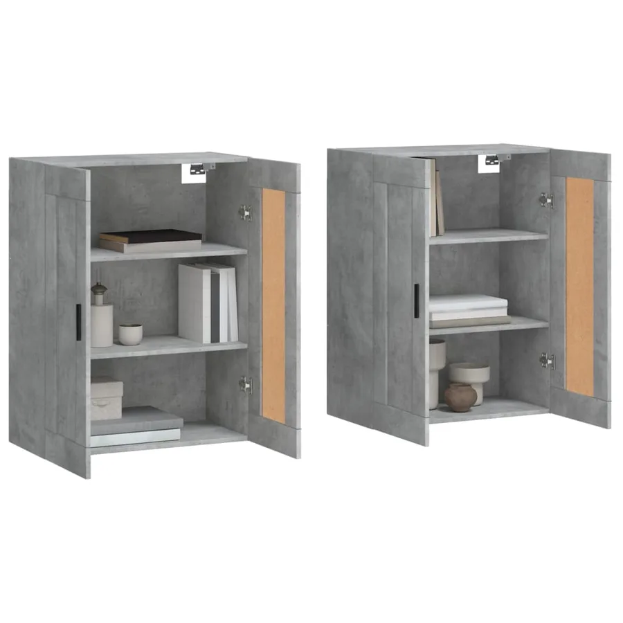 Armoires murales 2 pcs gris béton bois d'ingénierie - 3