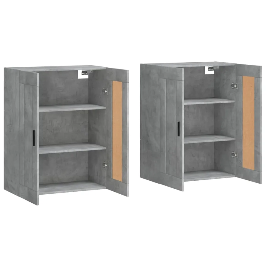 Armoires murales 2 pcs gris béton bois d'ingénierie - 4