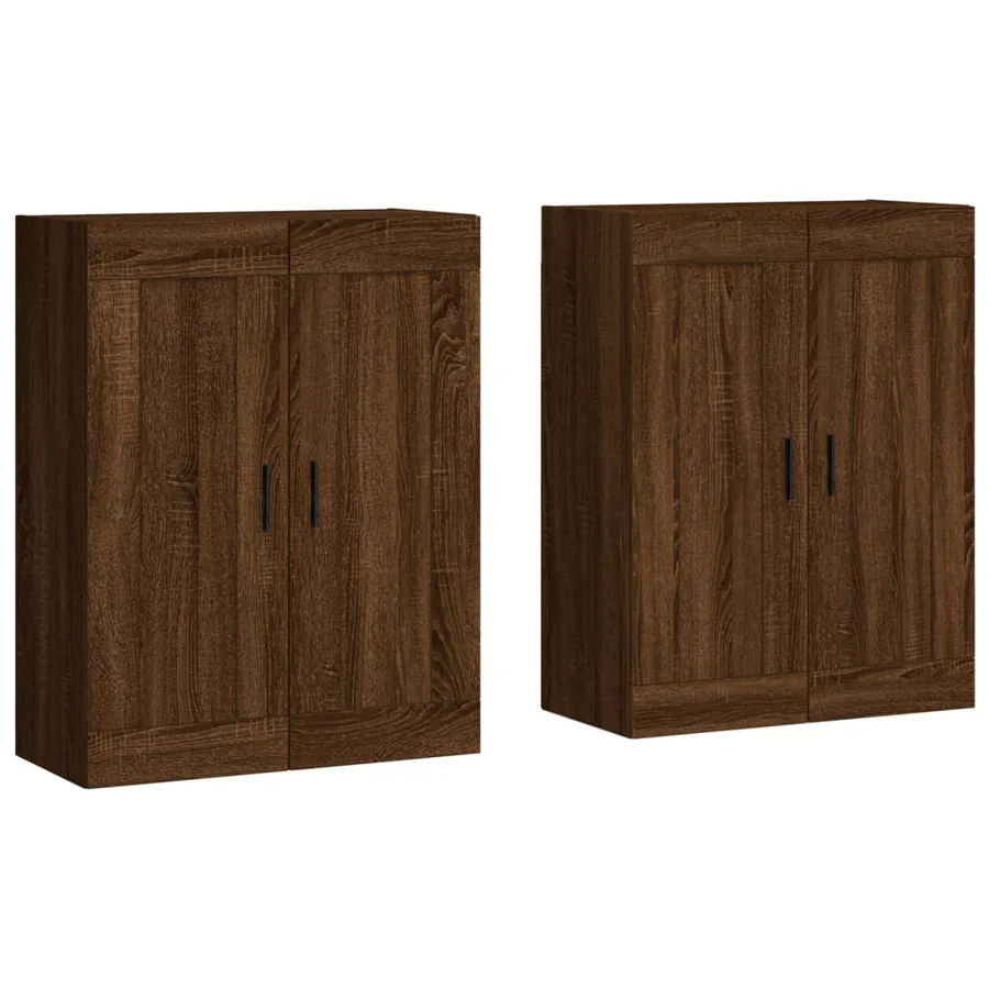 Armoires murales 2 pcs chêne marron bois d'ingénierie - 2