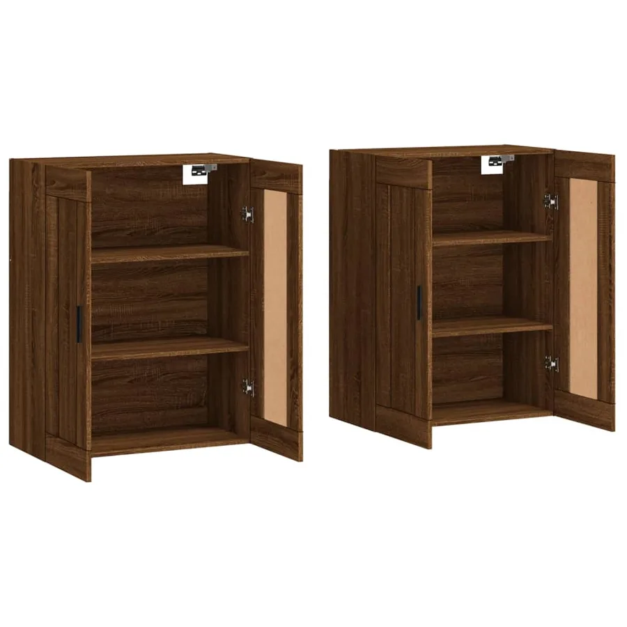 Armoires murales 2 pcs chêne marron bois d'ingénierie - 4