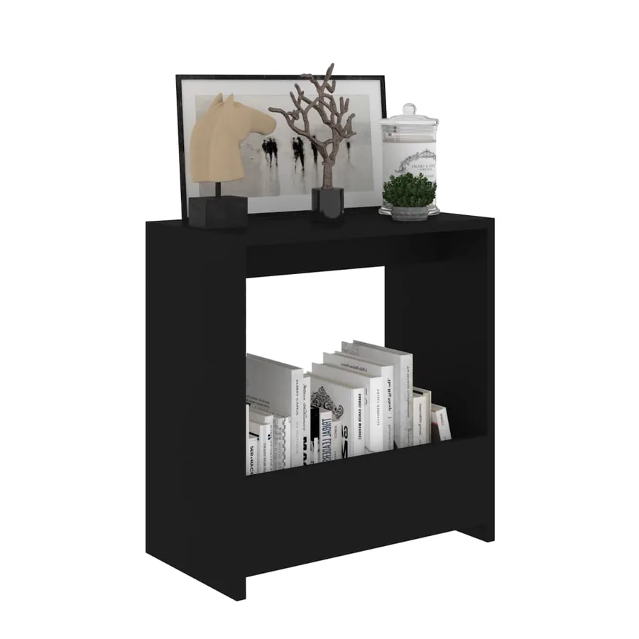 Table d'appoint noir 50x26x50 cm bois d'ingénierie - 3