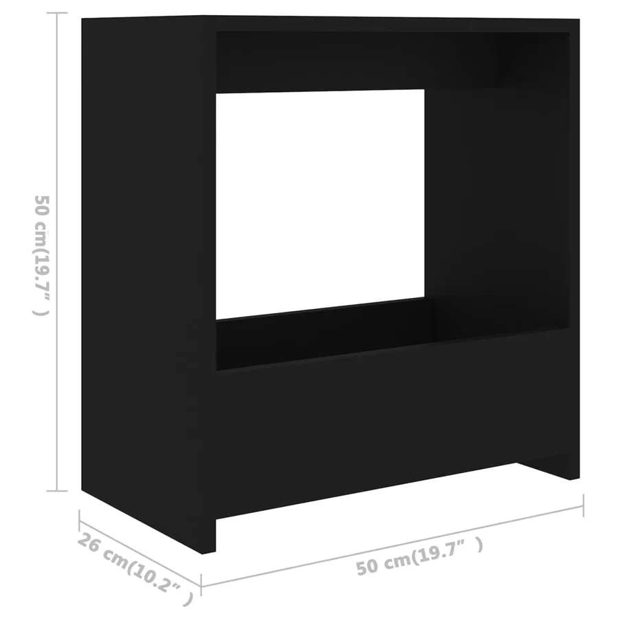 Table d'appoint noir 50x26x50 cm bois d'ingénierie - 6