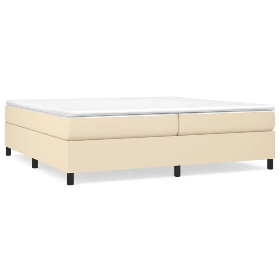 Sommier à lattes de lit avec matelas Crème 200x200 cm Tissu - 2