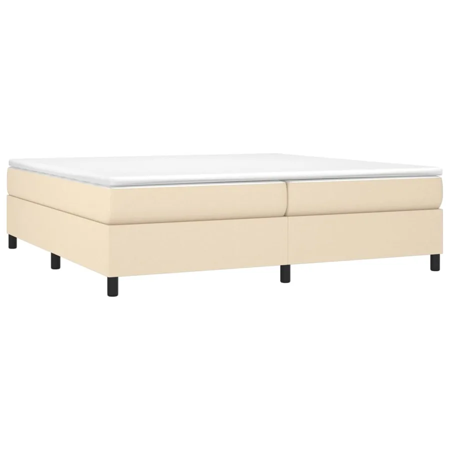 Sommier à lattes de lit avec matelas Crème 200x200 cm Tissu - 3