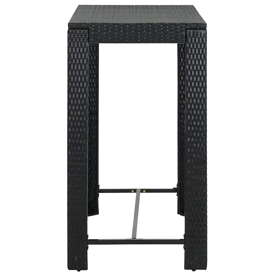 Ensemble de bar de jardin 7 pcs et coussins Résine tressée Noir - 10