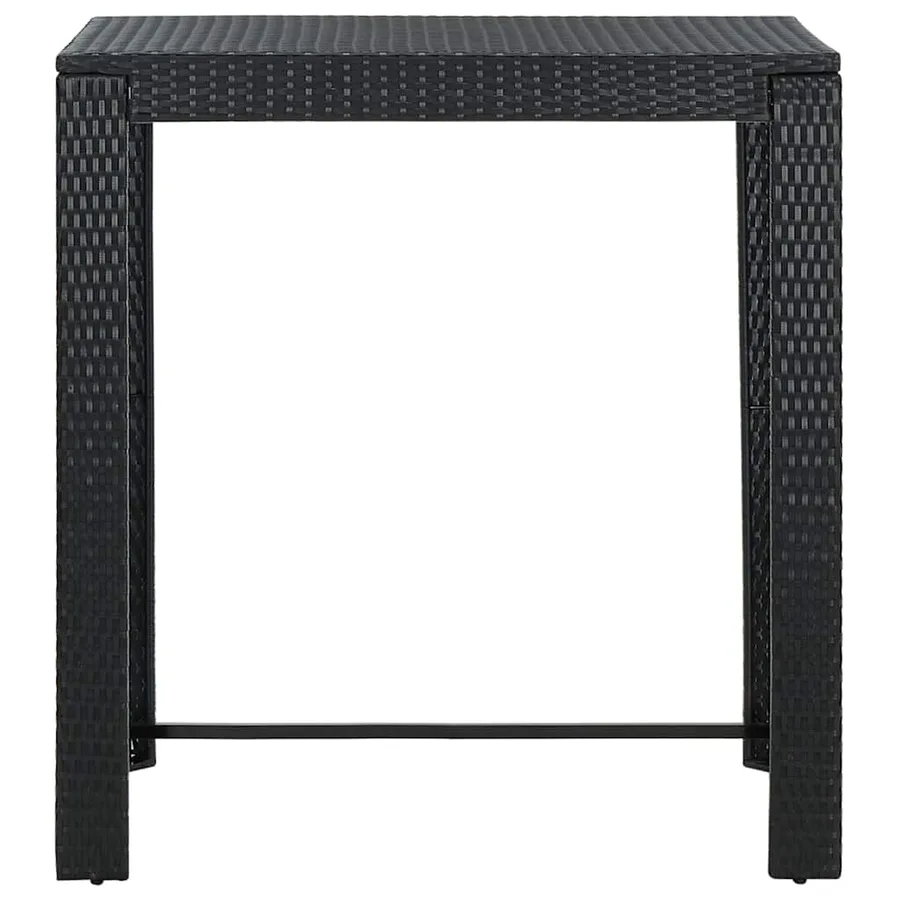 Ensemble de bar de jardin 7 pcs et coussins Résine tressée Noir - 9