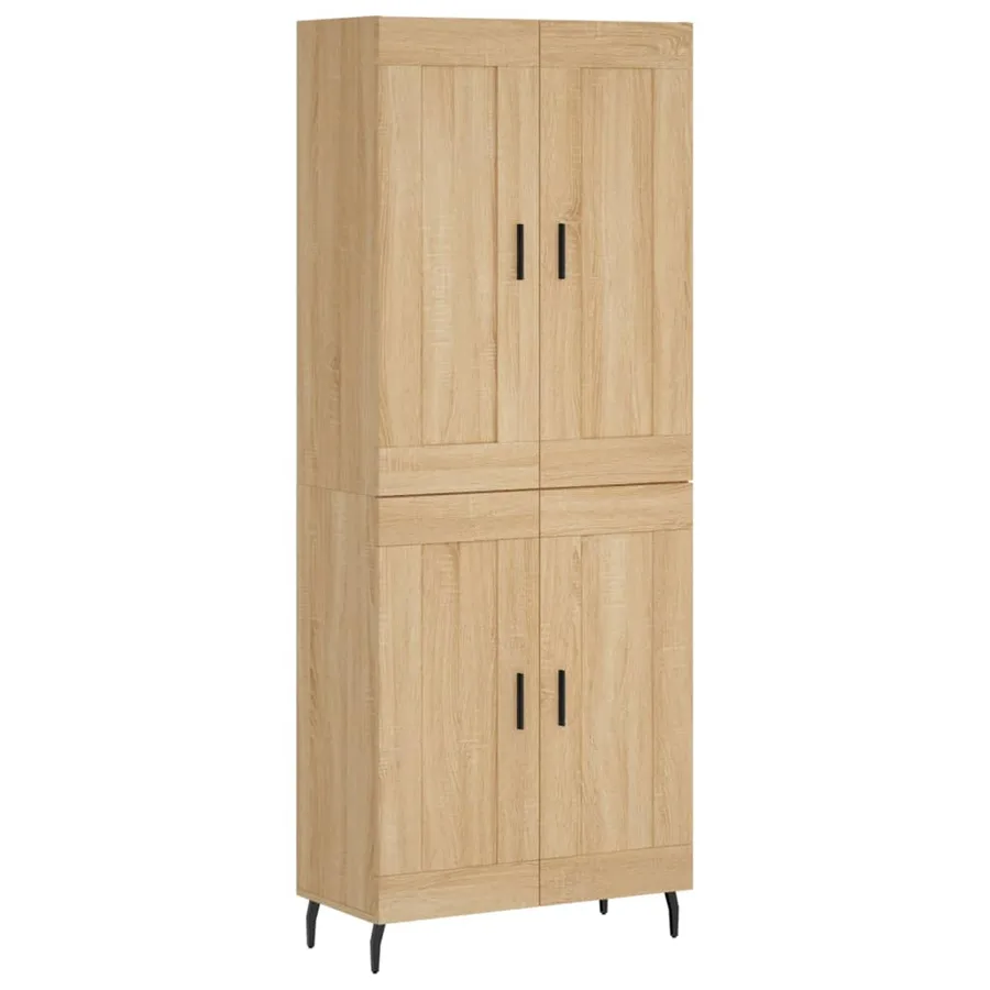 Buffet haut Chêne sonoma 69,5x34x180 cm Bois d'ingénierie - 2