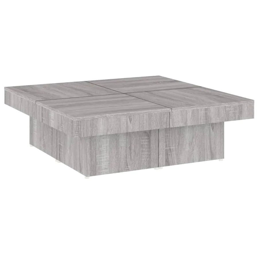 Table basse Sonoma gris 90x90x28 cm Bois d'ingénierie - 2