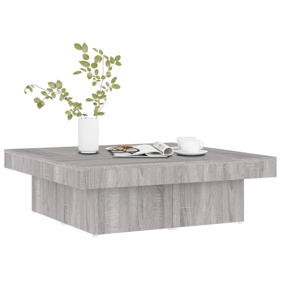 Table basse Sonoma gris 90x90x28 cm Bois d'ingénierie - 3