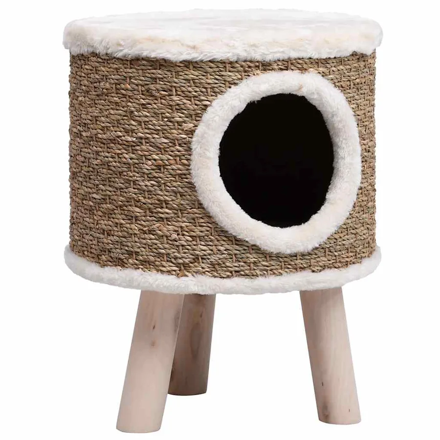 Maison pour chat avec pieds en bois 41 cm Herbiers marins - 2