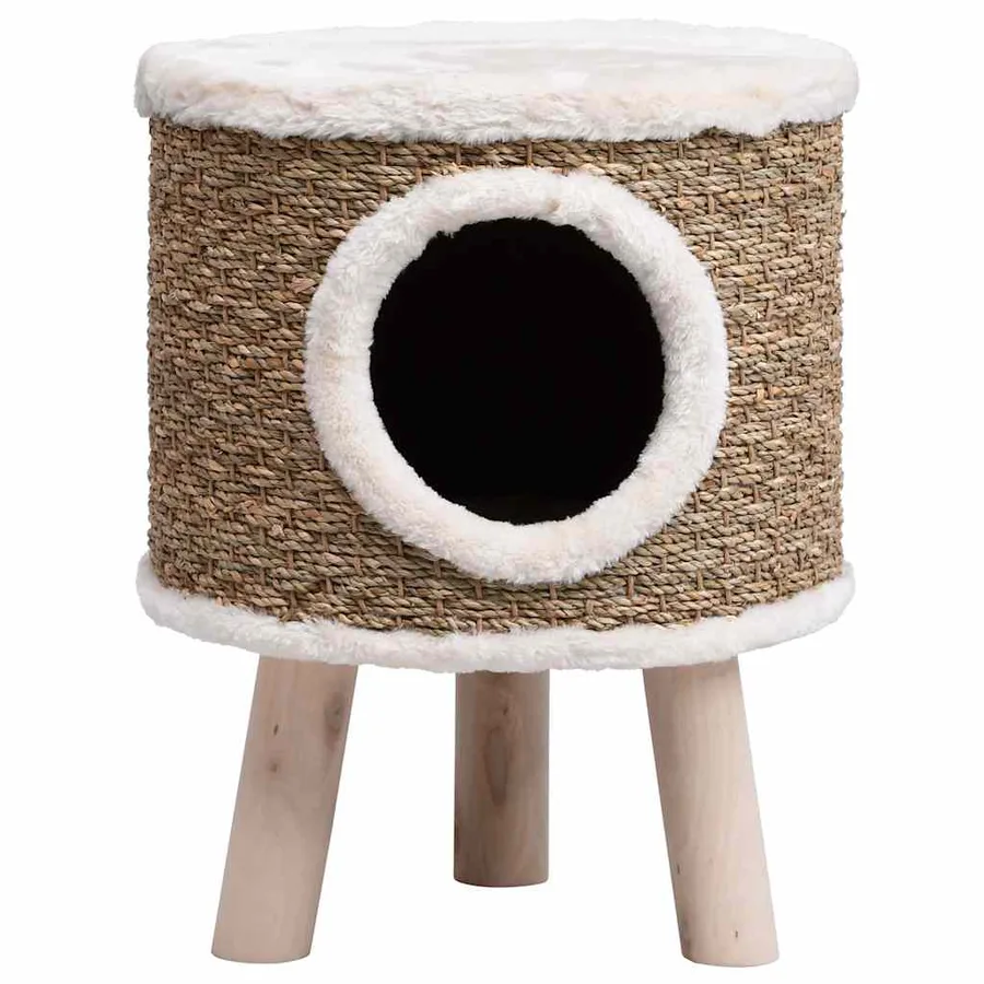 Maison pour chat avec pieds en bois 41 cm Herbiers marins - 3