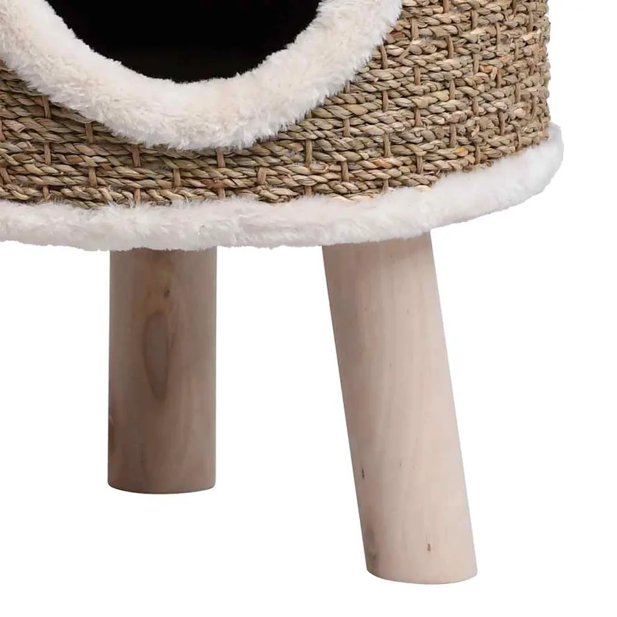 Maison pour chat avec pieds en bois 41 cm Herbiers marins - 7