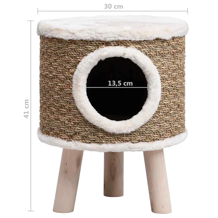 Maison pour chat avec pieds en bois 41 cm Herbiers marins - 8