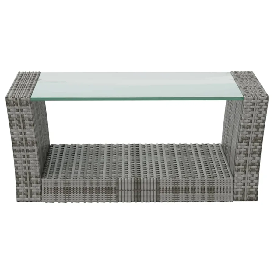 Salon de jardin 8 pcs avec coussins résine tressée gris - 8