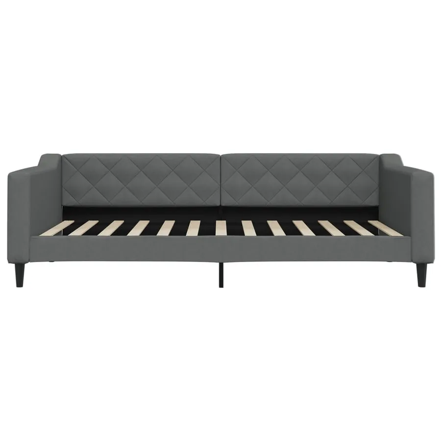 Lit de jour avec matelas gris foncé 100x200 cm tissu - 4
