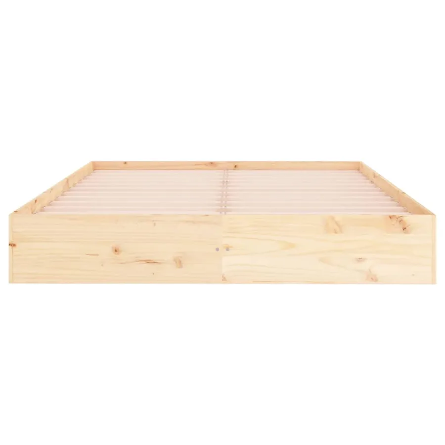 Cadre de lit sans matelas bois massif 150x200 cm - 5
