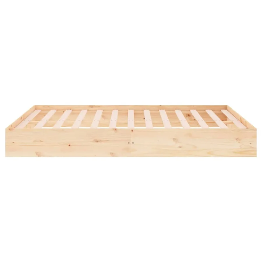 Cadre de lit sans matelas bois massif 150x200 cm - 6