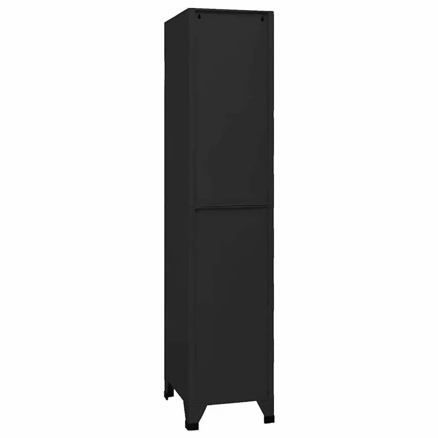 Armoire à casiers Noir 38x45x180 cm Acier - 4