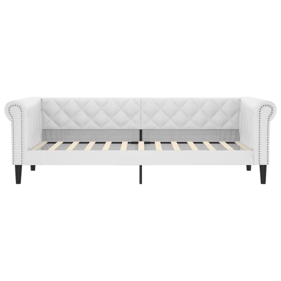 Lit de jour blanc 80x200 cm similicuir - 3