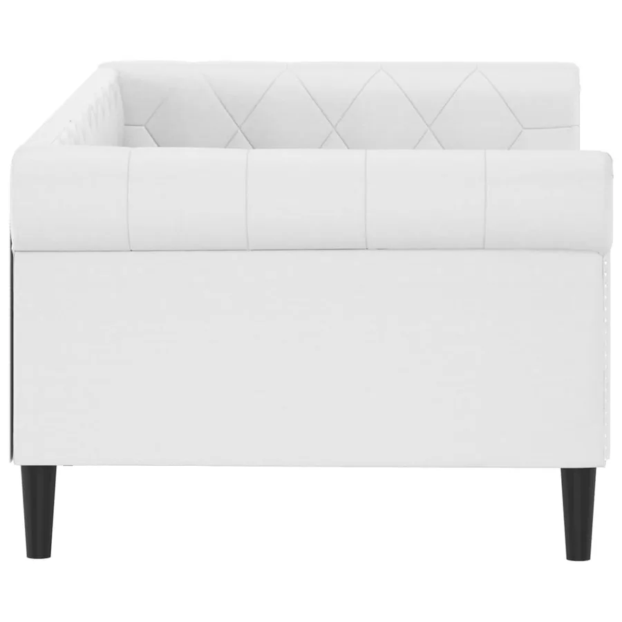Lit de jour blanc 80x200 cm similicuir - 4
