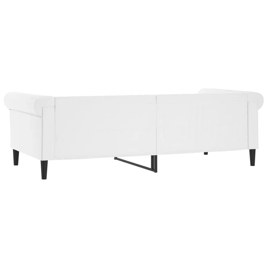 Lit de jour blanc 80x200 cm similicuir - 5