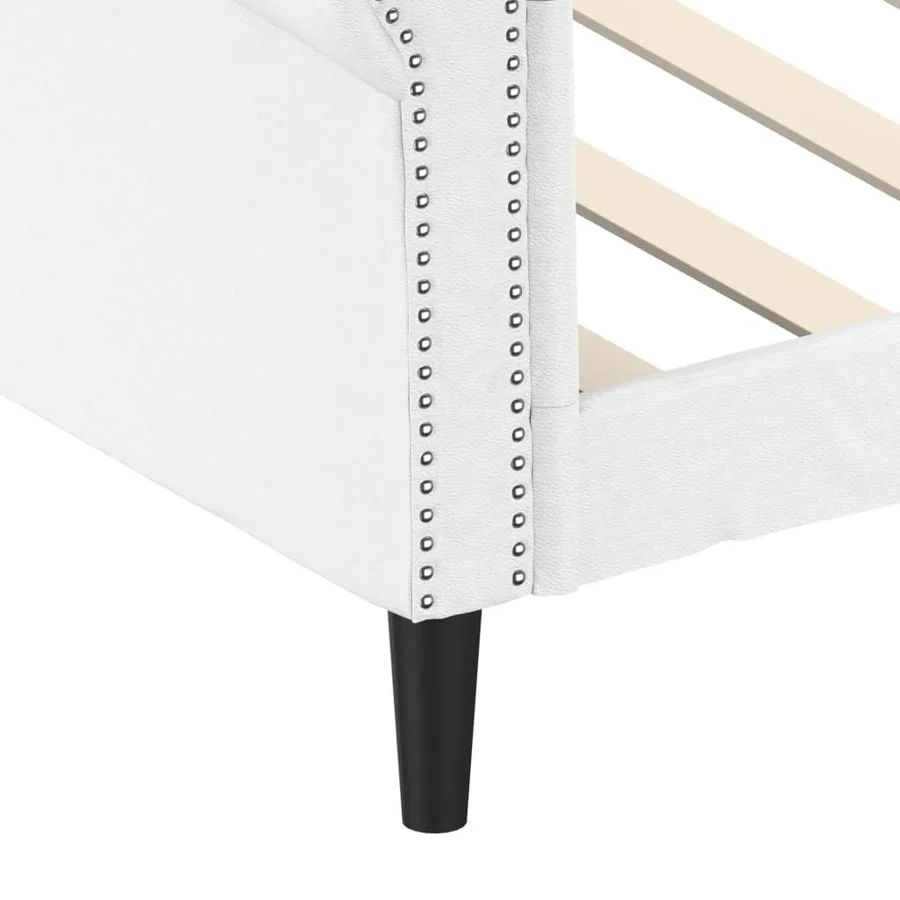 Lit de jour blanc 80x200 cm similicuir - 6