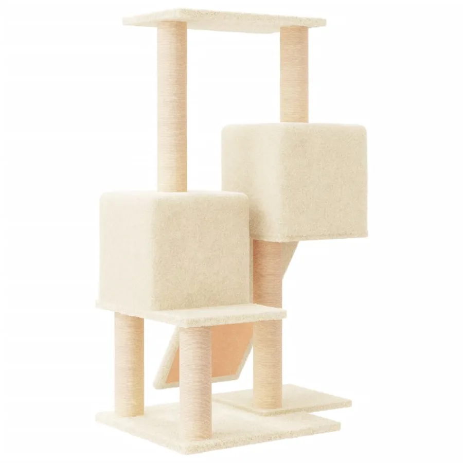 Arbre à chat avec griffoirs en sisal Crème 82 cm - 5