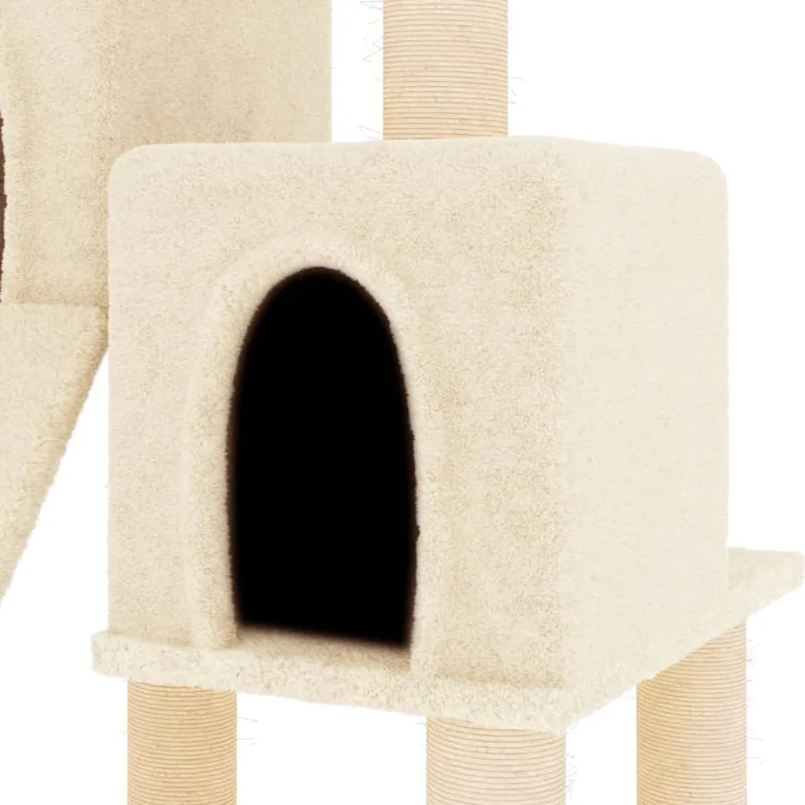 Arbre à chat avec griffoirs en sisal Crème 82 cm - 6