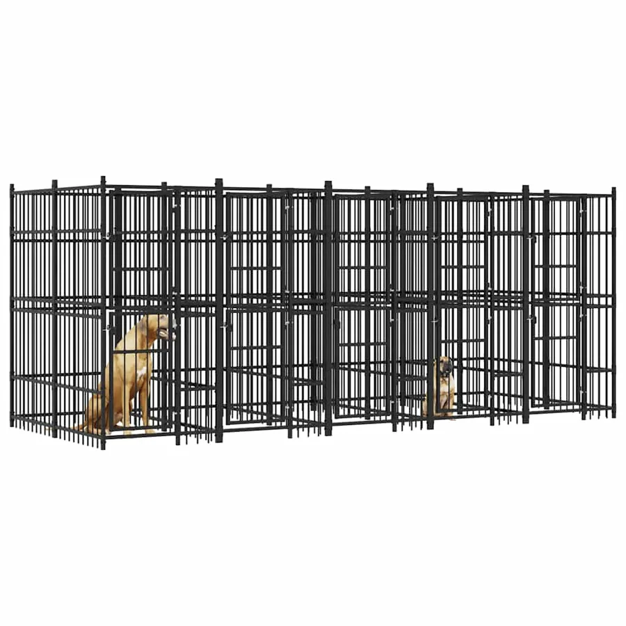 Chenil d'extérieur pour chiens Acier 9,22 m² - 3