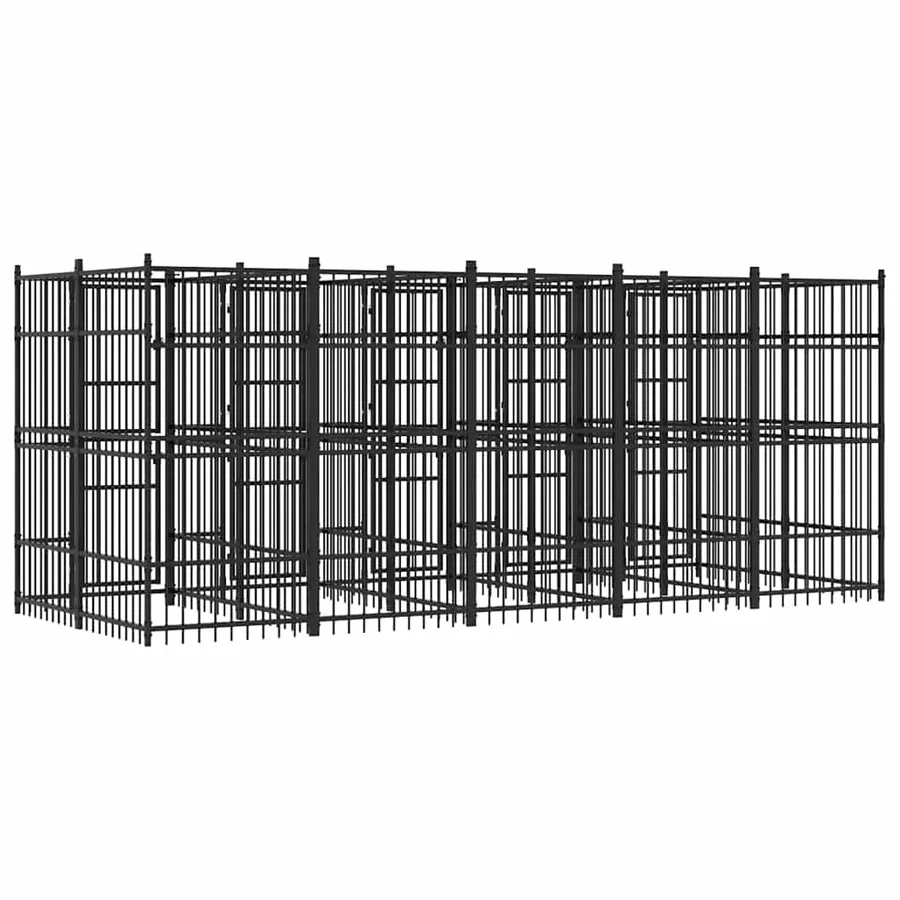Chenil d'extérieur pour chiens Acier 9,22 m² - 6