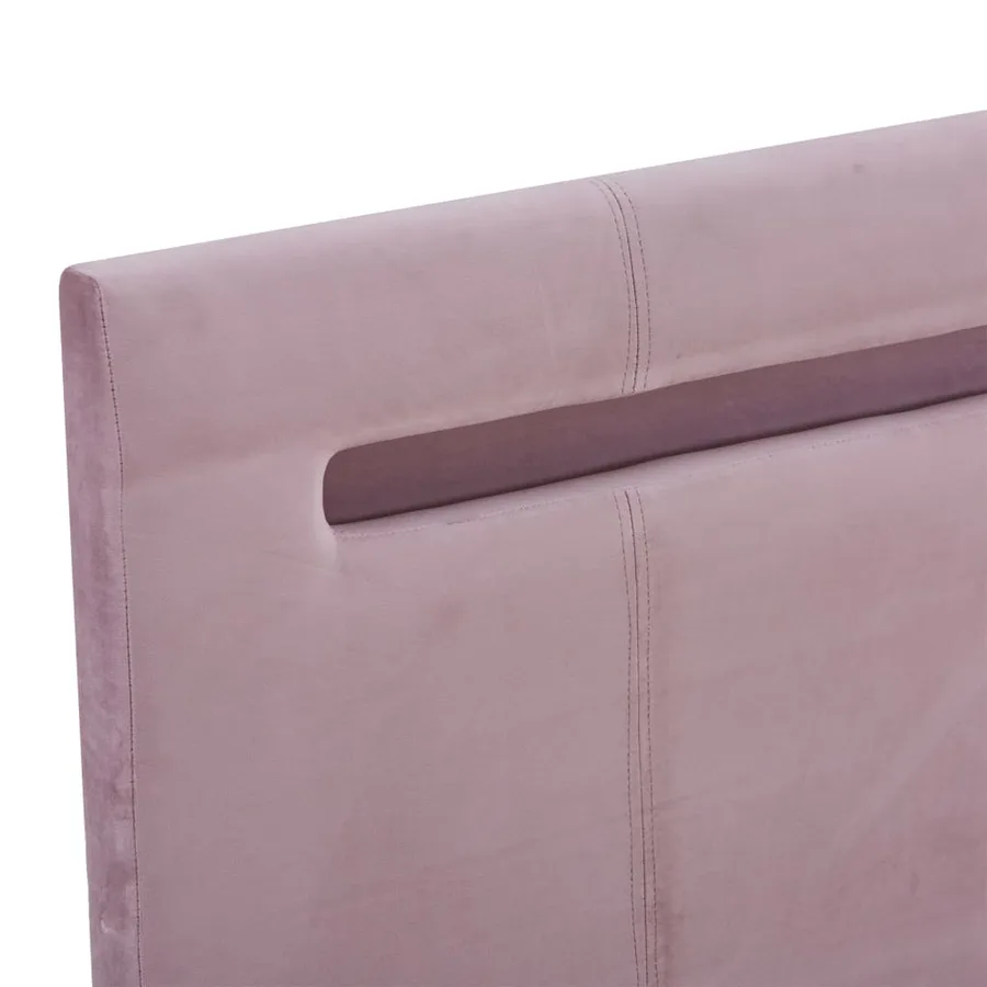 Cadre de lit avec LED sans matelas rose tissu 180x200 cm - 8