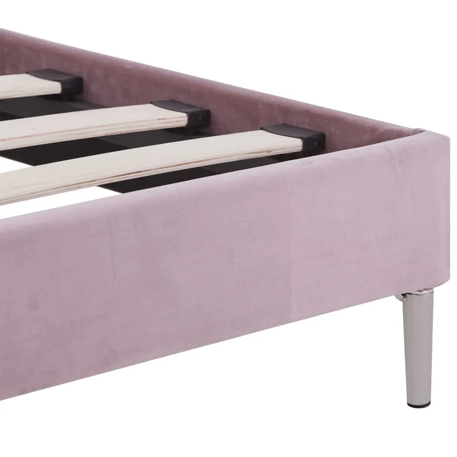 Cadre de lit avec LED sans matelas rose tissu 180x200 cm - 9