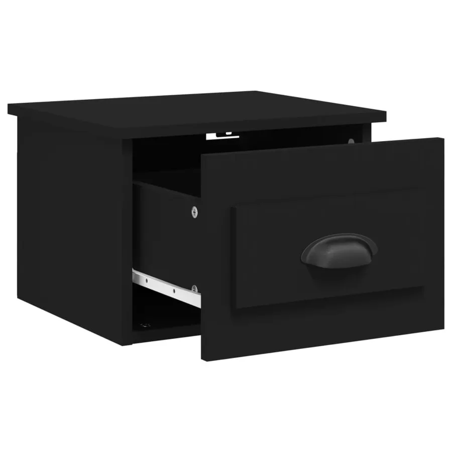 Table de chevet murale noir 41,5x36x28 cm - 5