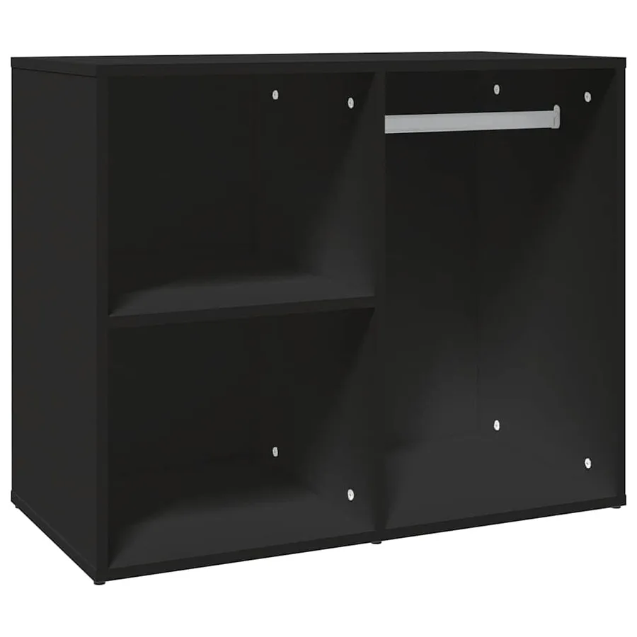 Armoire de dressing noir 80x40x65 cm bois d'ingénierie - 2
