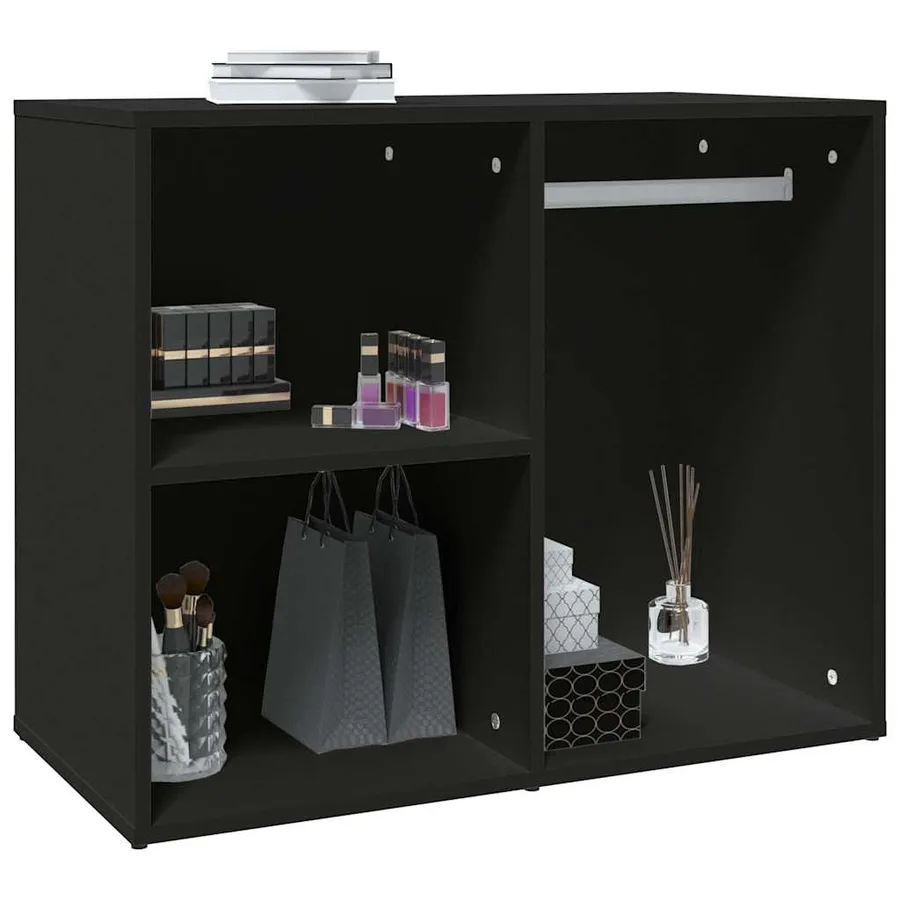 Armoire de dressing noir 80x40x65 cm bois d'ingénierie - 6