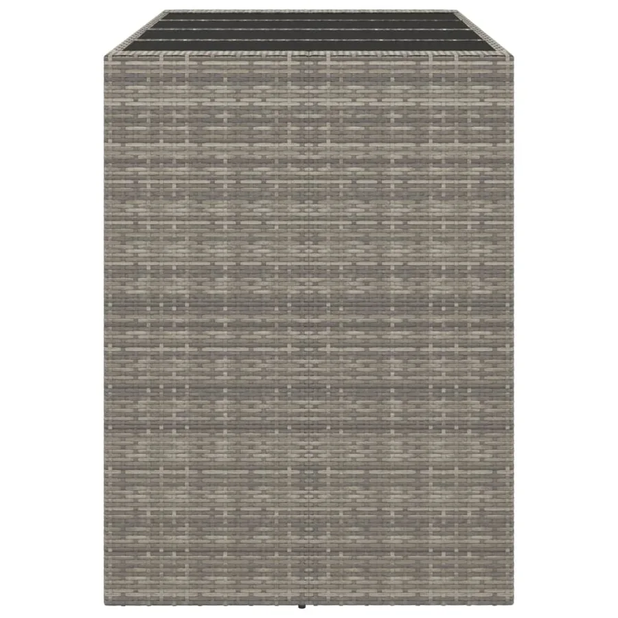 Table de bar et dessus en verre gris 145x80x110 cm poly rotin - 4