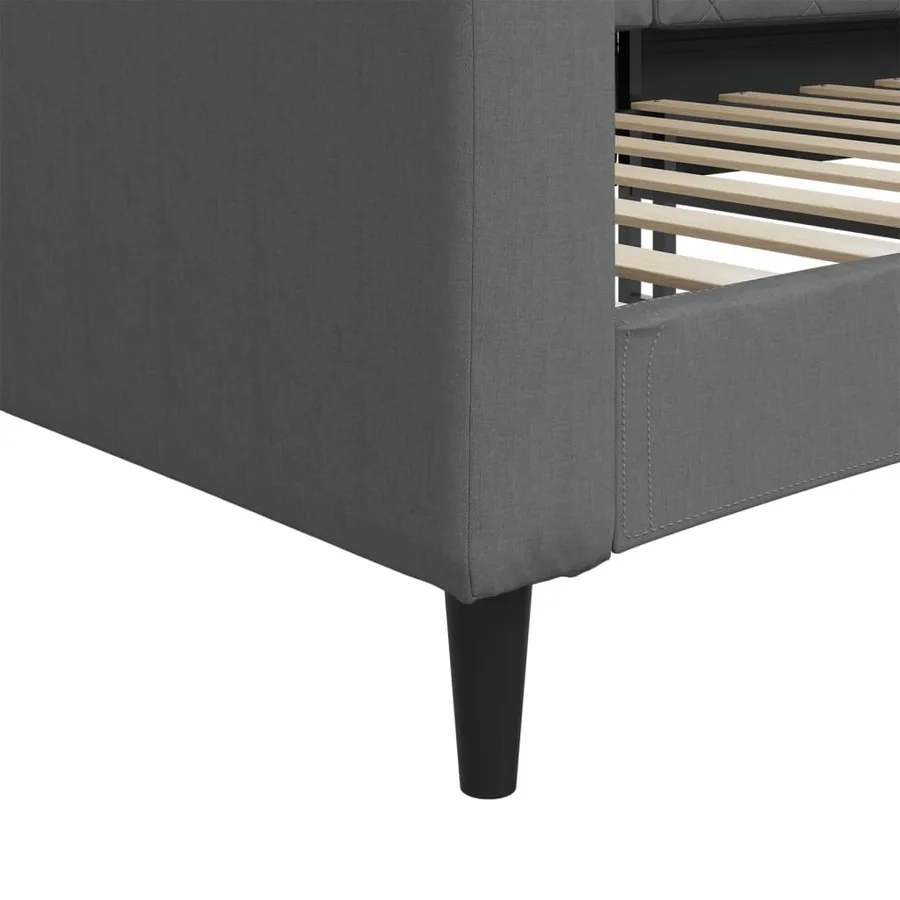 Lit de repos gris foncé 100x200 cm tissu - 6
