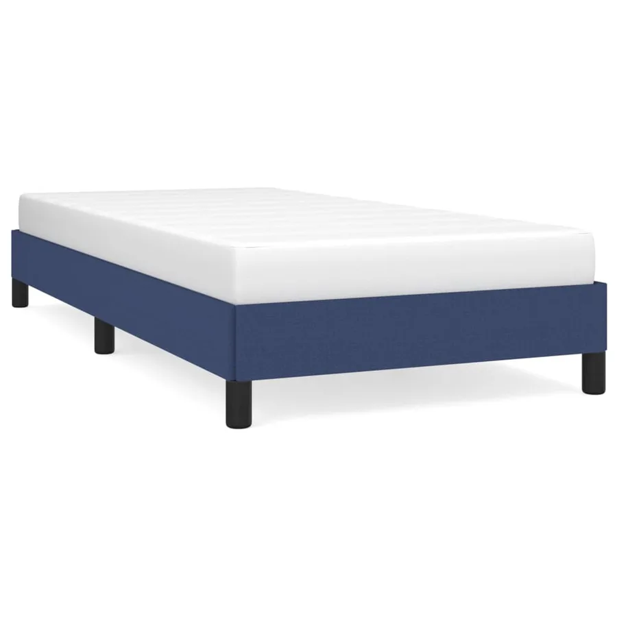 Cadre de lit sans matelas bleu 90x190 cm tissu - 2