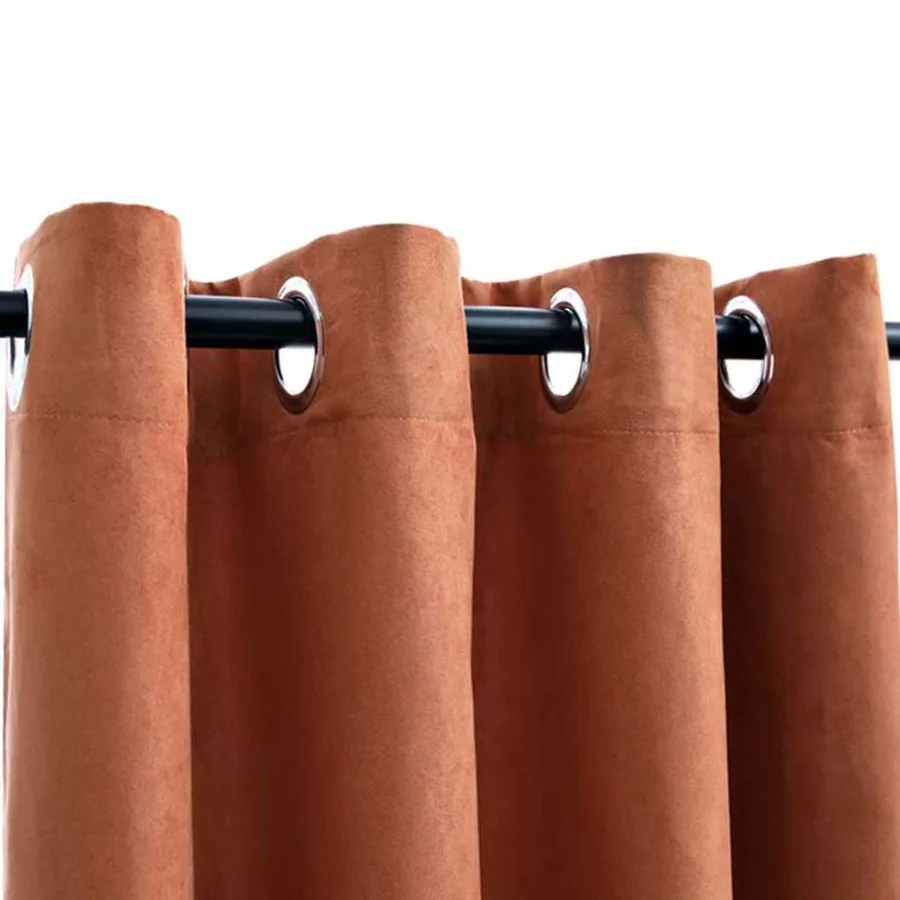 Rideaux occultants et anneaux en métal 2 pcs Rouille 140x245 cm - 3