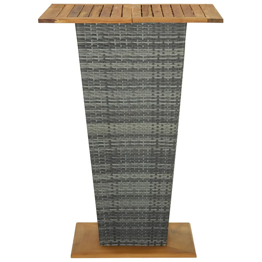 Ensemble de bar de jardin 5 pcs et coussins Résine tressée Gris - 5