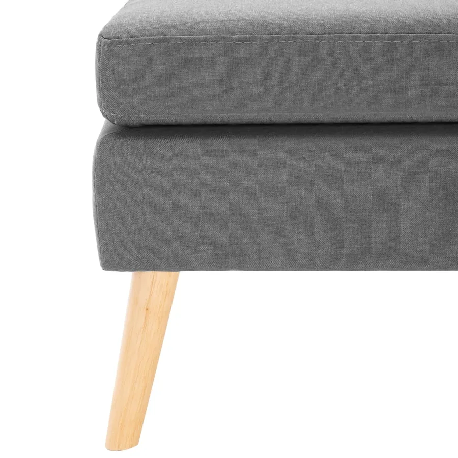 Repose-pied Gris clair Tissu - 4