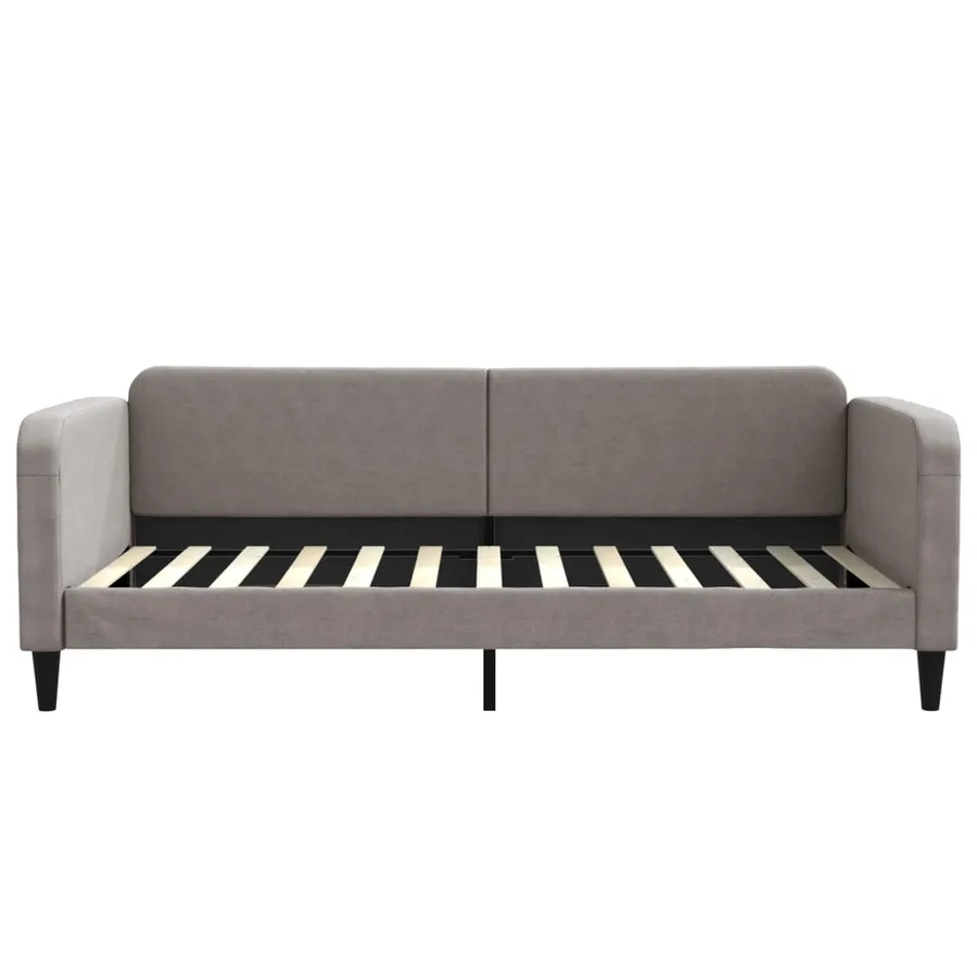 Lit de jour avec matelas taupe 100x200 cm tissu - 4