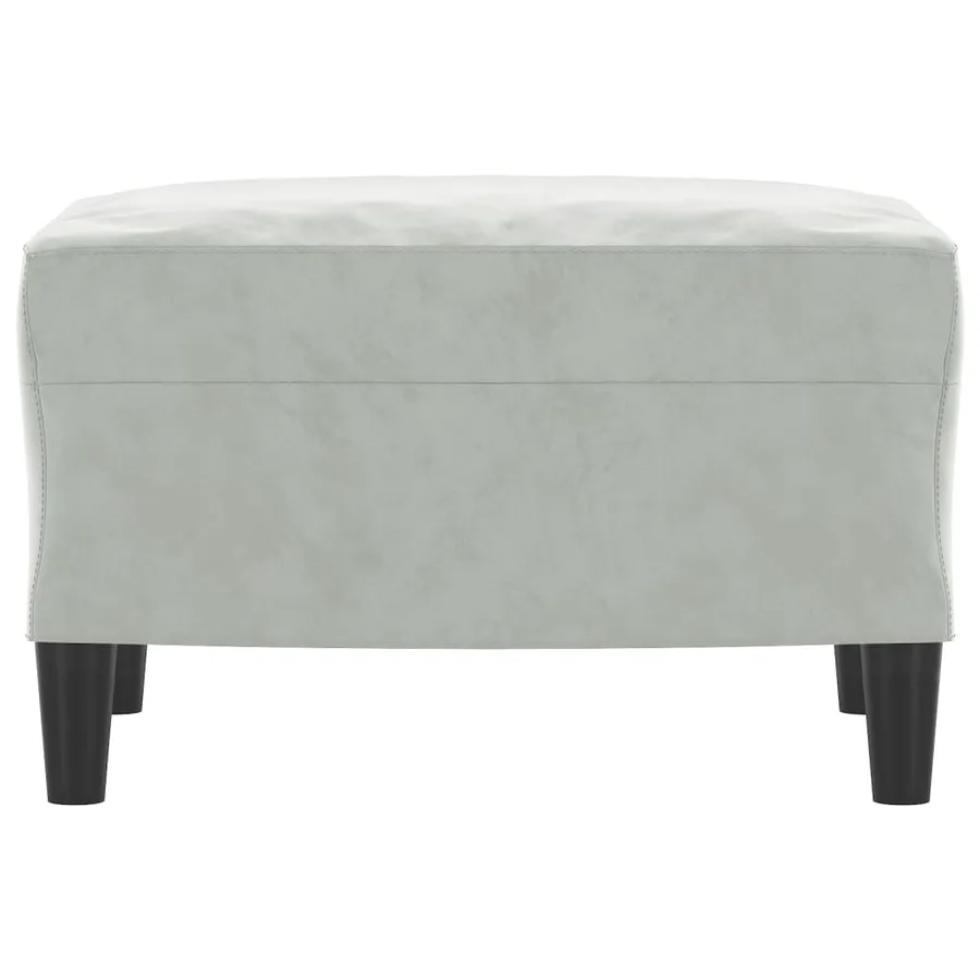 Repose-pied Gris clair 60x50x41 cm Velours - 3