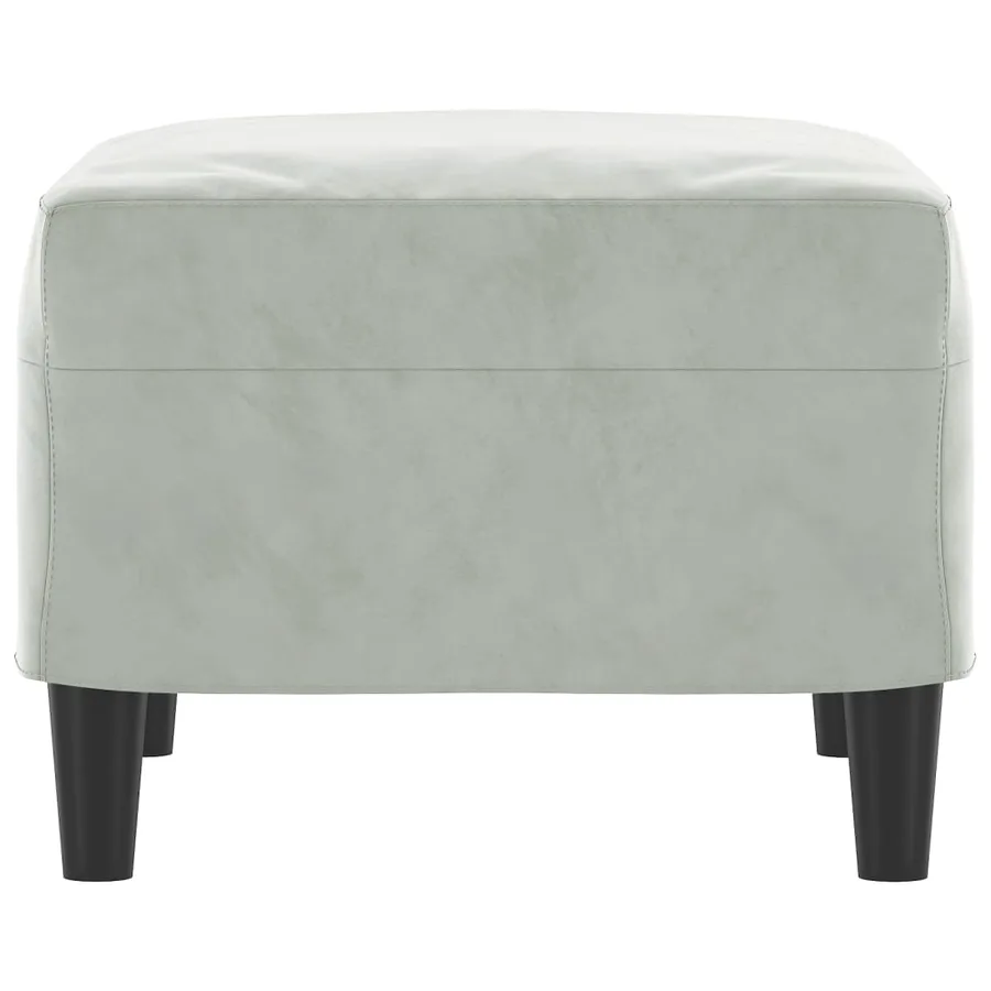 Repose-pied Gris clair 60x50x41 cm Velours - 4
