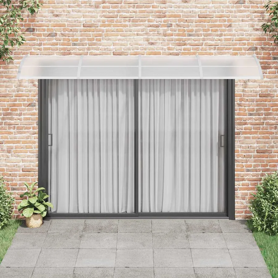 Auvent de porte Gris et transparent 350x75 cm Polycarbonate - 3