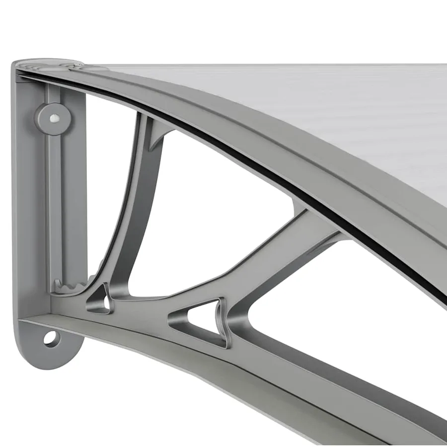 Auvent de porte Gris et transparent 350x75 cm Polycarbonate - 6
